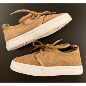 Janie and Jack Toddler Perforated‎ Suede Sneaker US 7 Tiger's Eye Lace Up Preppy